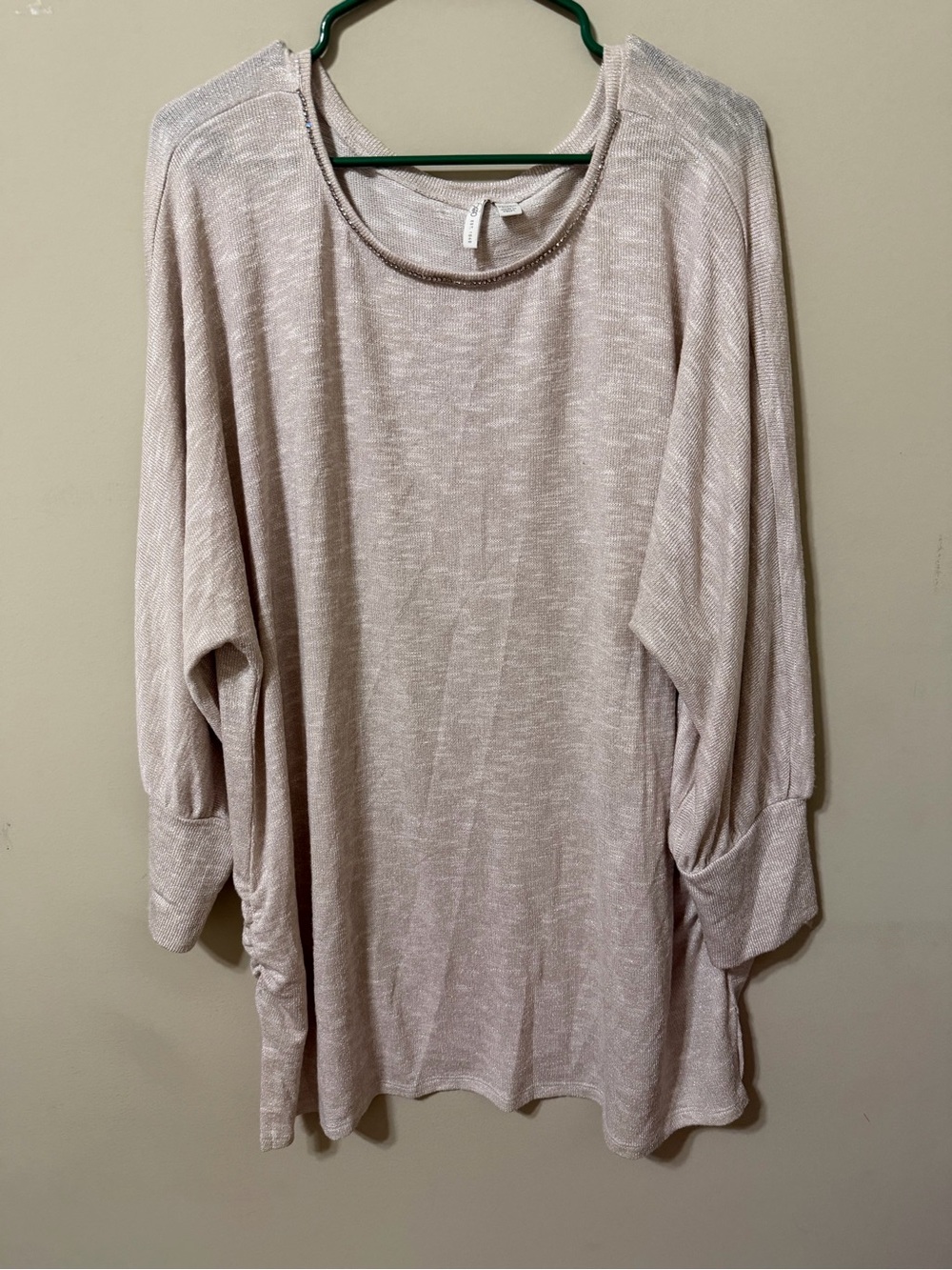 Cato Long Sleeve Women's plus Tunic sweater lightweight 22/24w embellished neck